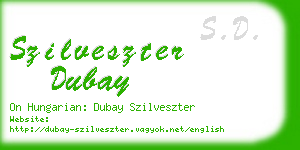 szilveszter dubay business card